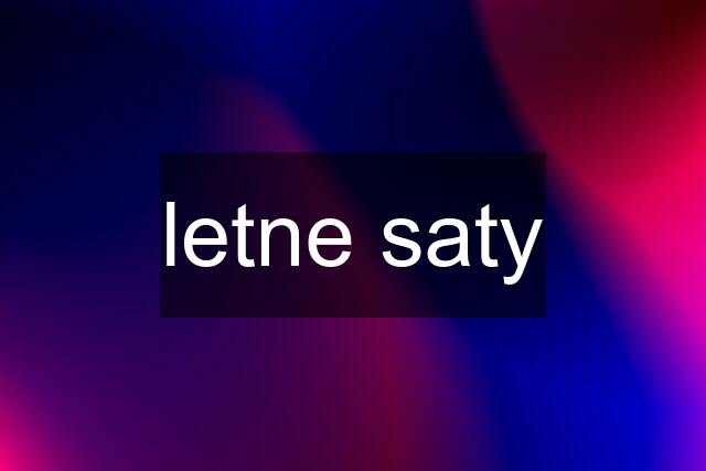 letne saty