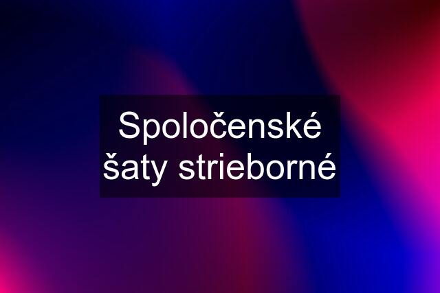 Spoločenské šaty strieborné