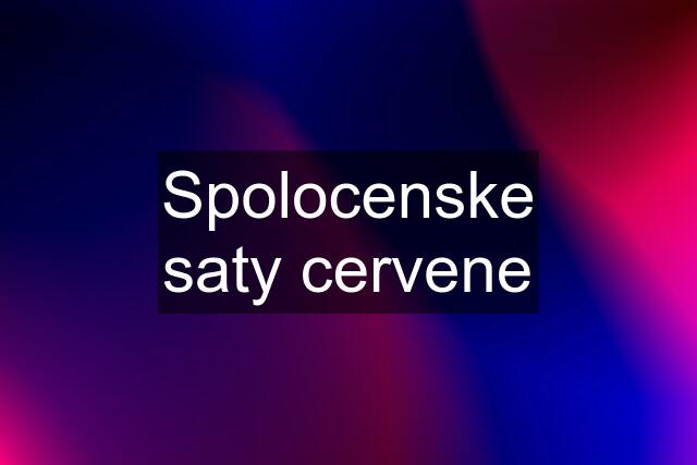 Spolocenske saty cervene