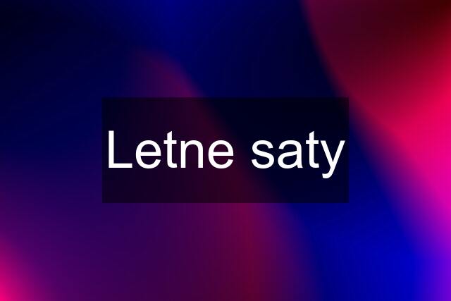 Letne saty