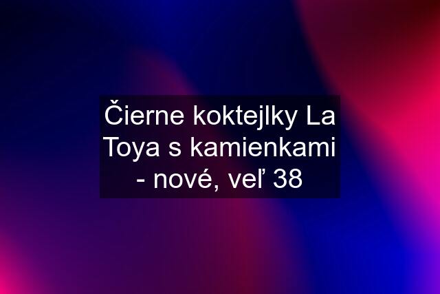 Čierne koktejlky La Toya s kamienkami - nové, veľ 38