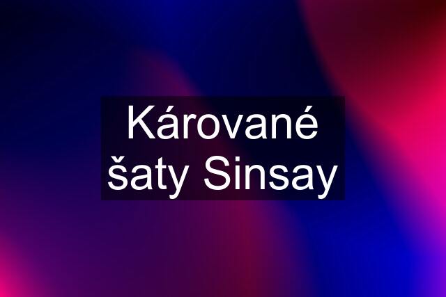 Kárované šaty Sinsay