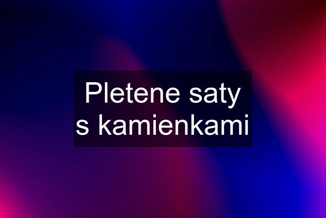 Pletene saty s kamienkami