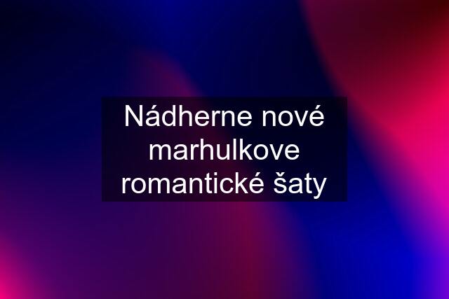 Nádherne nové marhulkove romantické šaty