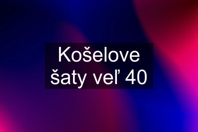 Košelove šaty veľ 40