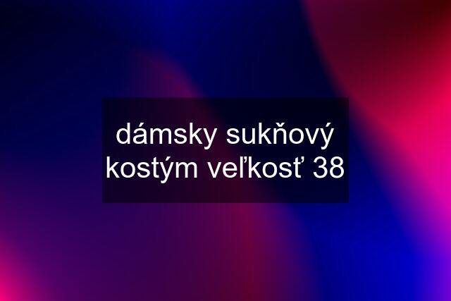 dámsky sukňový kostým veľkosť 38