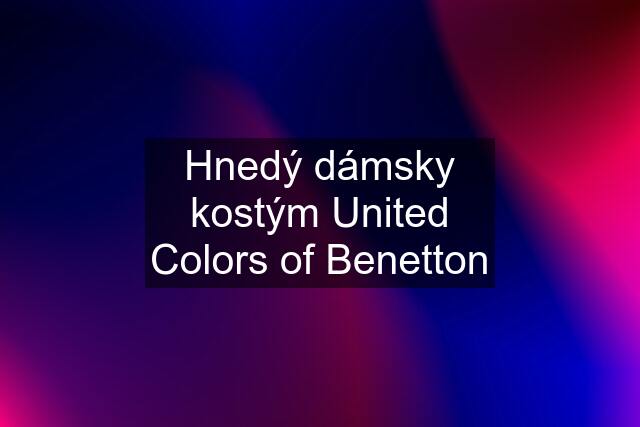 Hnedý dámsky kostým United Colors of Benetton