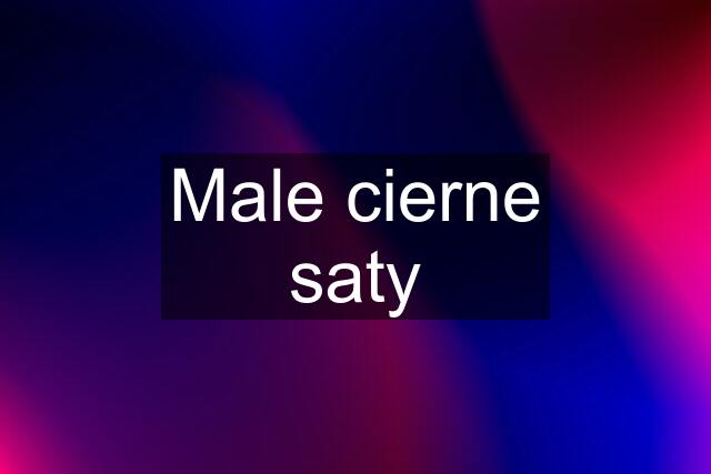 Male cierne saty