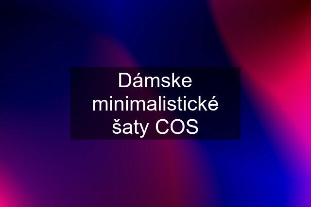 Dámske minimalistické šaty COS