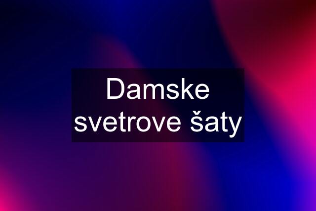 Damske svetrove šaty