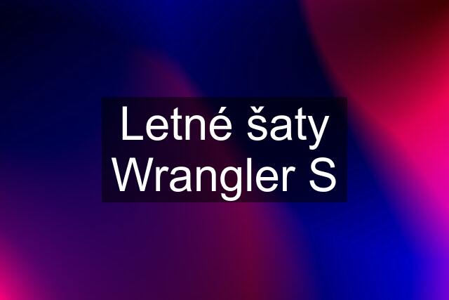 Letné šaty Wrangler S