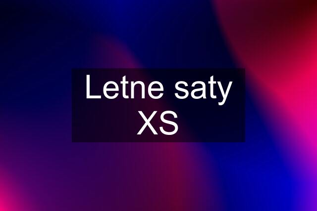 Letne saty XS