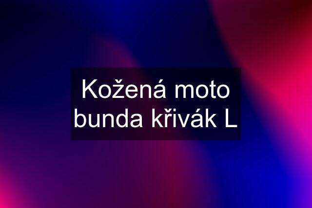 Kožená moto bunda křivák L