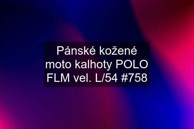 Pánské kožené moto kalhoty POLO FLM vel. L/54 #758