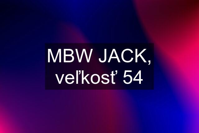 MBW JACK, veľkosť 54