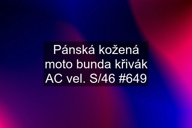 Pánská kožená moto bunda křivák AC vel. S/46 #649