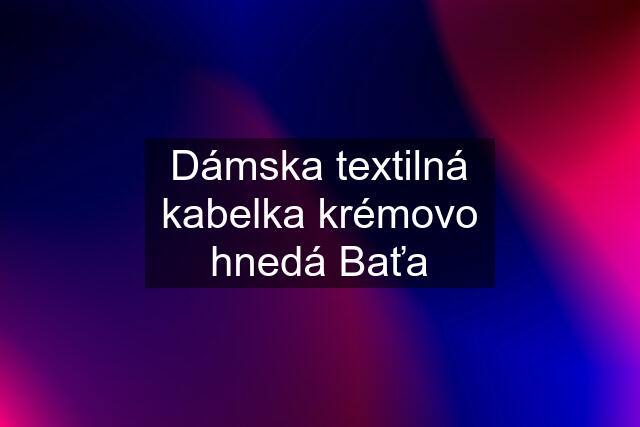 Dámska textilná kabelka krémovo hnedá Baťa