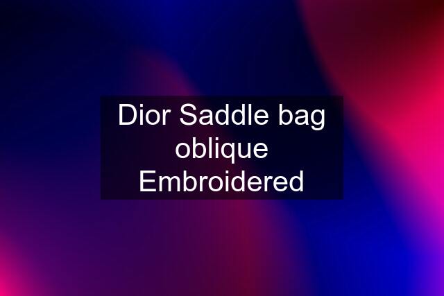 Dior Saddle bag oblique Embroidered