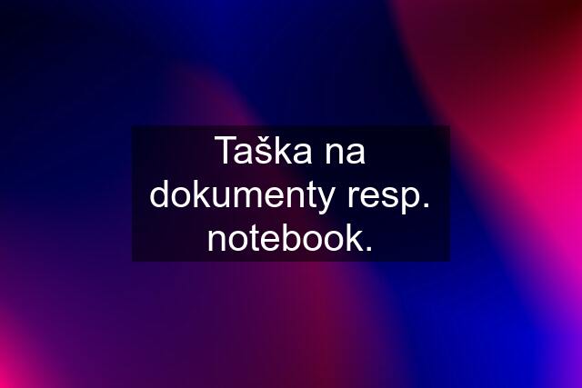 Taška na dokumenty resp. notebook.