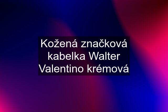 Kožená značková kabelka Walter Valentino krémová