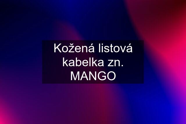 Kožená listová kabelka zn. MANGO