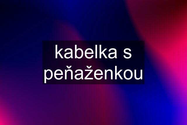 kabelka s peňaženkou