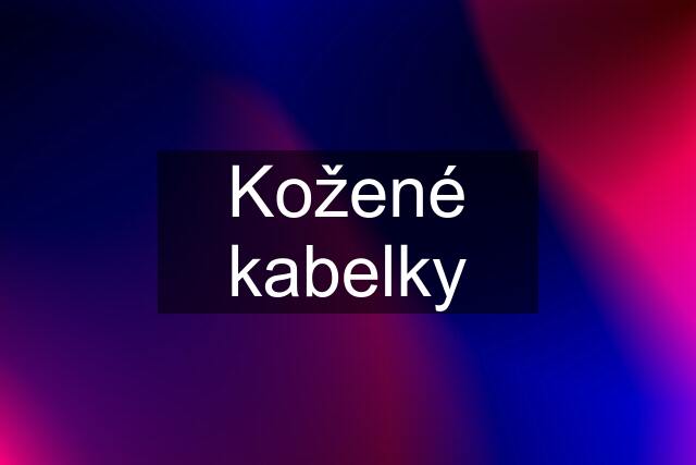 Kožené kabelky