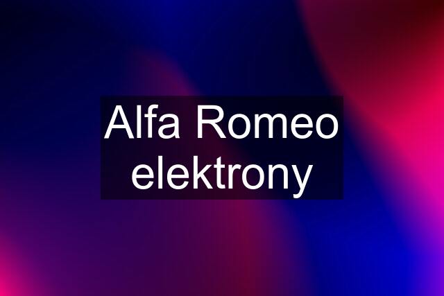 Alfa Romeo elektrony