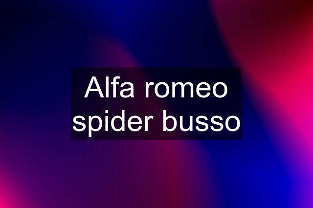 Alfa romeo spider busso