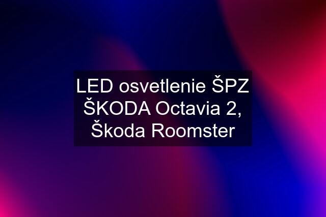 LED osvetlenie ŠPZ ŠKODA Octavia 2, Škoda Roomster