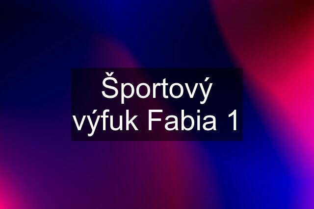 Športový výfuk Fabia 1