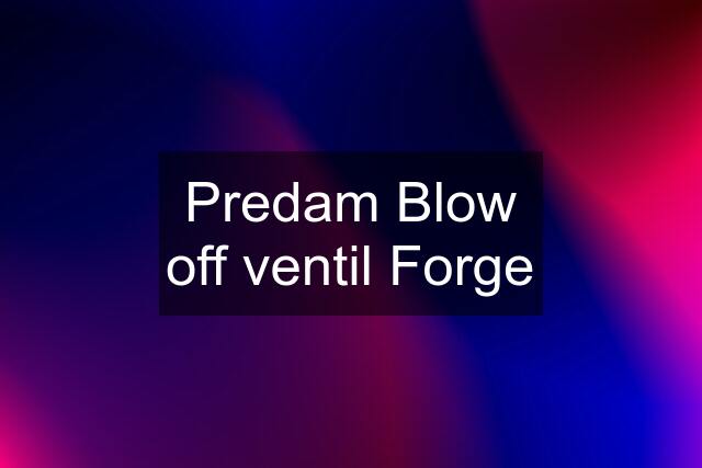 Predam Blow off ventil Forge