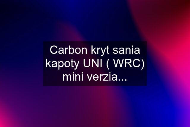 Carbon kryt sania kapoty UNI ( WRC) mini verzia...