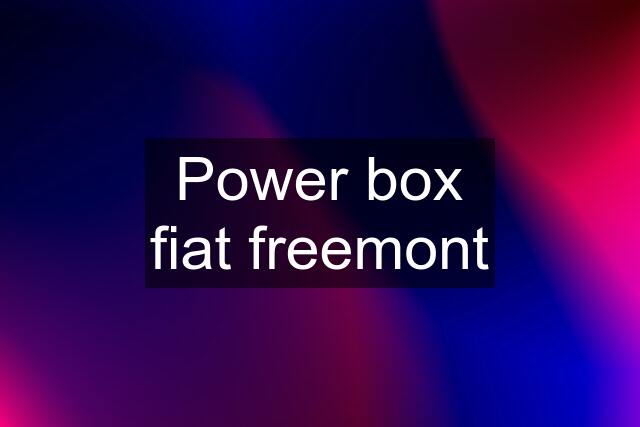 Power box fiat freemont
