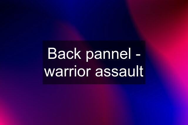 Back pannel - warrior assault
