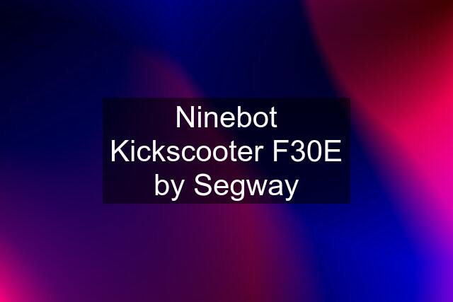 Ninebot Kickscooter F30E by Segway