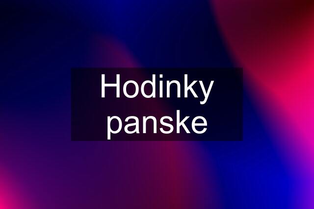 Hodinky panske