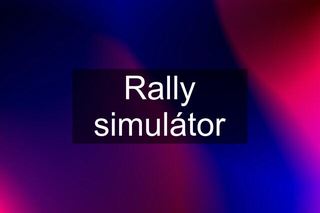 Rally simulátor