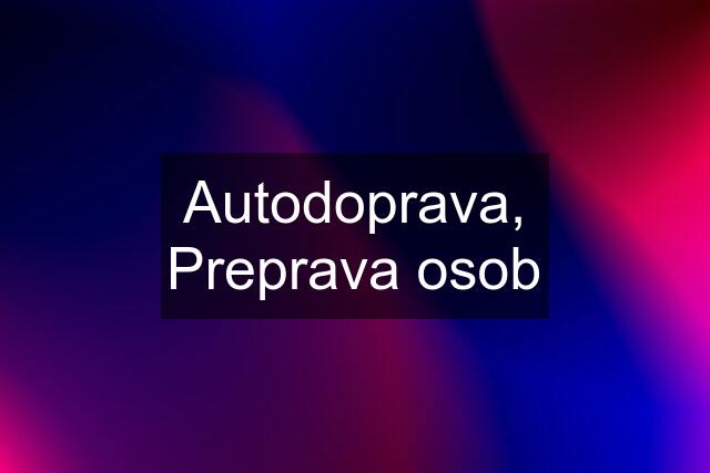 Autodoprava, Preprava osob