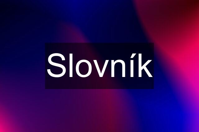 Slovník