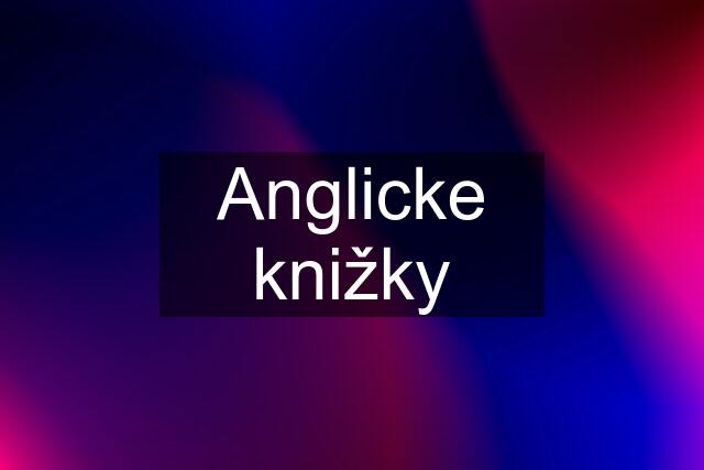 Anglicke knižky