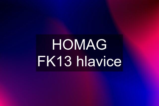 HOMAG FK13 hlavice