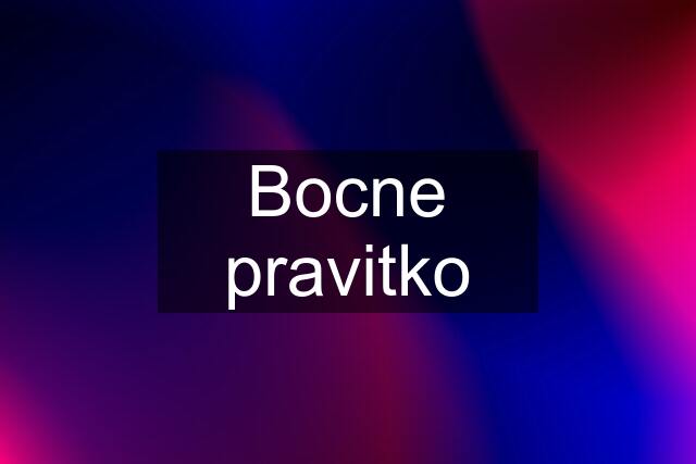 Bocne pravitko