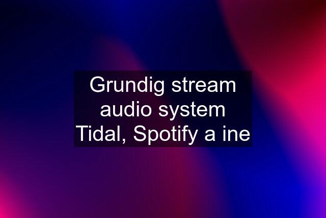 Grundig stream audio system Tidal, Spotify a ine