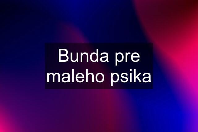 Bunda pre maleho psika