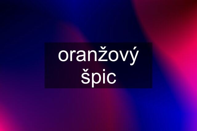 oranžový špic