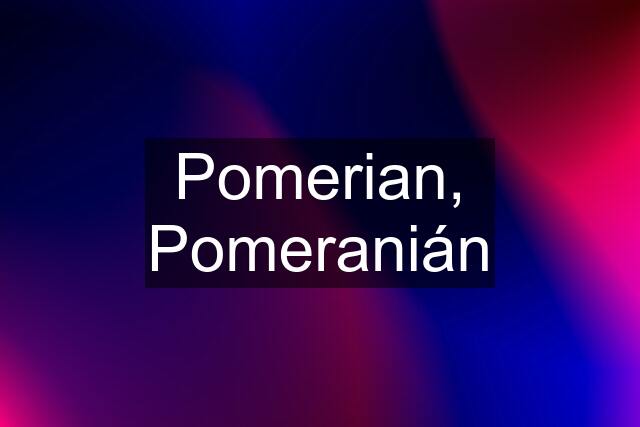 Pomerian, Pomeranián