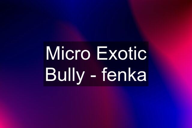 Micro Exotic Bully - fenka