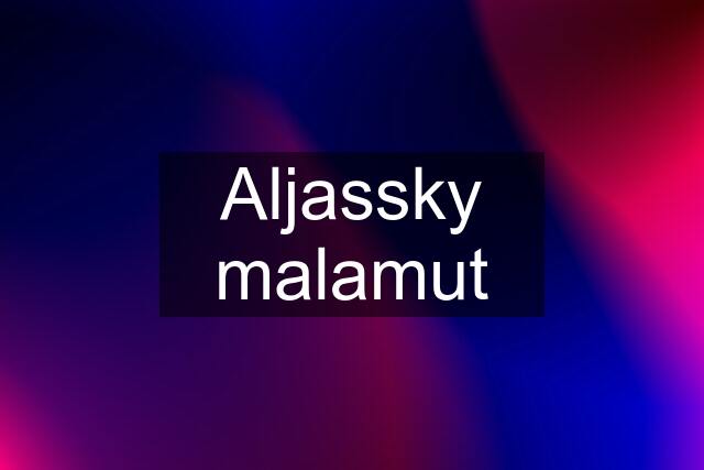 Aljassky malamut