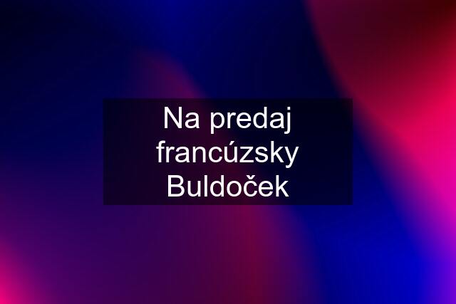 Na predaj francúzsky Buldoček